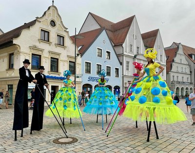 Die Stelzer waren an beiden Tagen in der Innenstadt unterwegs.