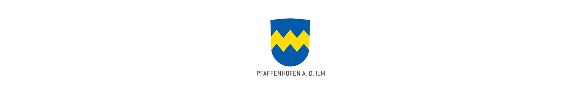 Das Bild zeigt Wappen und Schriftzug der Stadt Pfaffenhofen