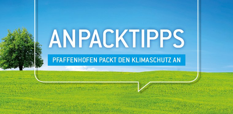 Schriftzug Anpacktipps, Hintergrund Wiese mit blauem Himmel und Baum