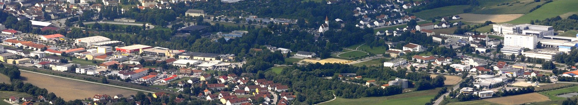 Luftbildaufnahme über Pfaffenhofen